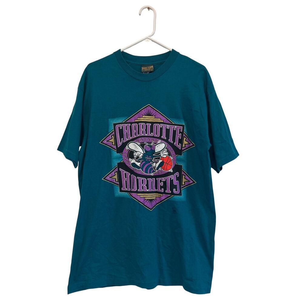 Vintage Single Stitch Made in USA Home Team Advantage Charlotte Hornets Tee XL